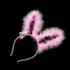 Hot-selling children's internet-famous hair accessories at street stalls and night markets, concert, dance, festival and party, luminous headwear at night, feather rabbit ear hair bands, rabbit ear hair bands, led lights, children's decorative toys Specification image